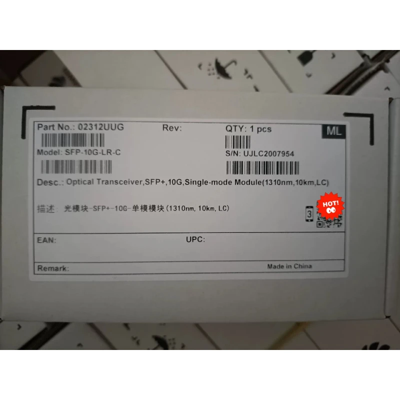 for Huawei 02312UUG SFP-10G-LR-C 10G 1310nm 10km LC Transceiver
for Huawei 02312UUG SFP-10G-LR-C 10G 1310nm 10km LC Transceiver