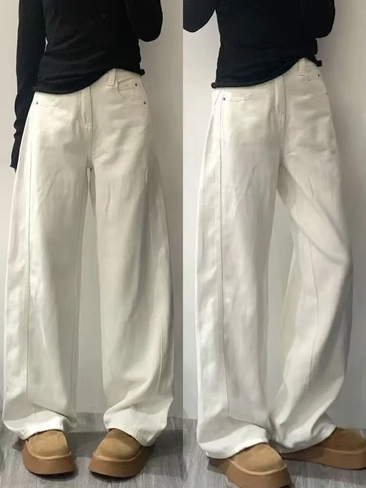 High Waist Wide Leg Knife Jeans Women's Loose Fit Straight Casual Denim Pants Autumn 2025 New Style Floor Length
High Waist Wide Leg Knife Jeans Women's Loose Fit Straight Casual Denim Pants Autumn 2025 New Style Floor Length