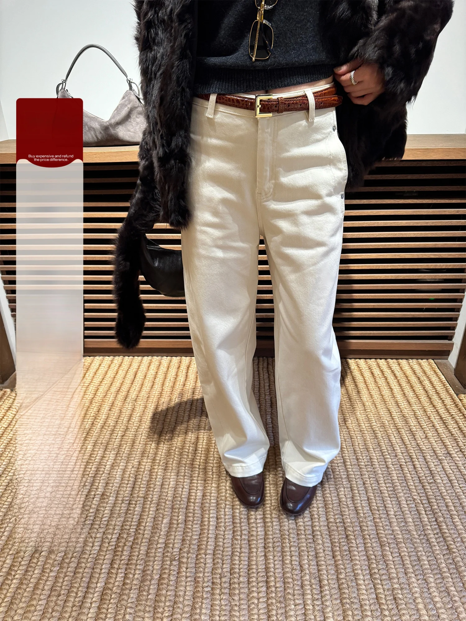 Женские свободные зимние джинсы с подкладкой Fce, белые брюки-бананы, прямые брюки с эластичной застежкой на талии, повседневные
Женские свободные зимние джинсы с подкладкой Fce, белые брюки-бананы, прямые брюки с эластичной застежкой на талии, повседневные