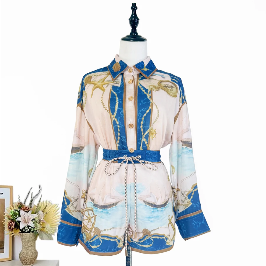 Синий морской принт Long Sve irt And orts, повседневный модный комплект, женский осенне-зимний костюм-двойка, универсальная одежда
Синий морской принт Long Sve irt And orts, повседневный модный комплект, женский осенне-зимний костюм-двойка, универсальная одежда