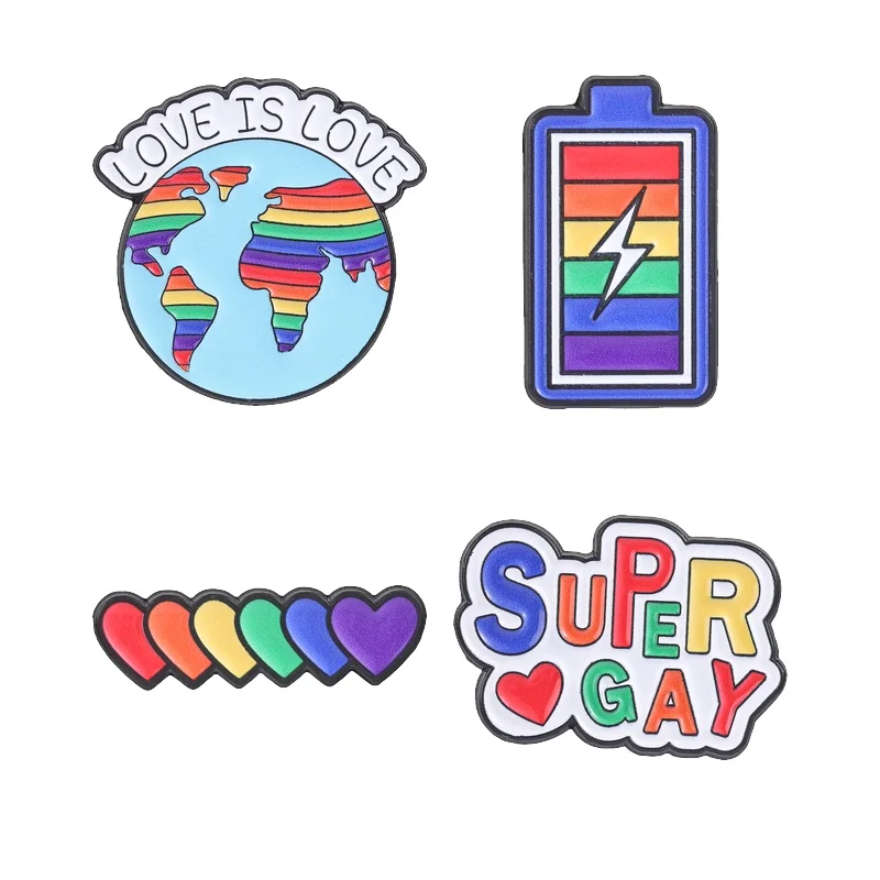 LGBT Rainbow Pride Enamel Pin Love Is Love Rainbow Earth Full Battery Super Gay Hearts Brooch B ag Badge Jewelry Gift for Friend
LGBT Rainbow Pride Enamel Pin Love Is Love Rainbow Earth Full Battery Super Gay Hearts Brooch B ag Badge Jewelry Gift for Friend