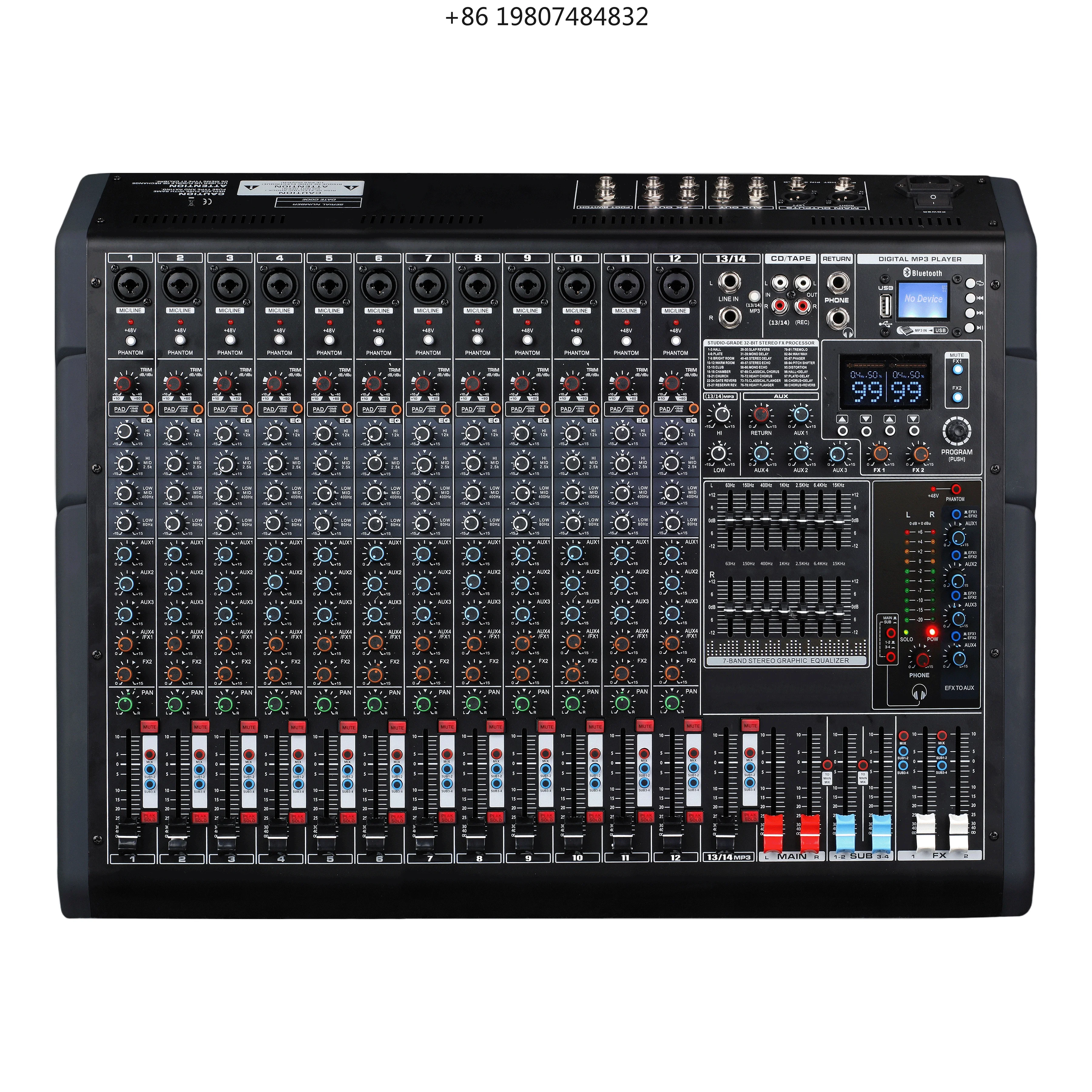 Stereo/MP3/Blue-tooth/48V Phantom Power TF Series 99DSP Effects Audio Mixer Console 10/14/18/26 Channels Mono/2 Channel
Stereo/MP3/Blue-tooth/48V Phantom Power TF Series 99DSP Effects Audio Mixer Console 10/14/18/26 Channels Mono/2 Channel