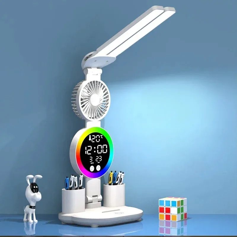 Rechargeable Led Table Lamp for Study Desk Lamp Reading Light Led Night Light with Fan Led Clock Dispaly Reading Desk Light
Rechargeable Led Table Lamp for Study Desk Lamp Reading Light Led Night Light with Fan Led Clock Dispaly Reading Desk Light