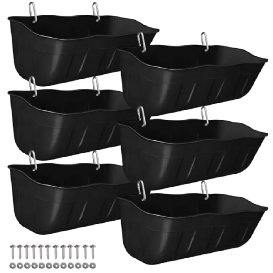 Chicken Feeder Waterer, Hanging Goat Feeders, Feed Trough 6 Pack, Hanging Fence Feed Trough for Poultry Livestock
Chicken Feeder Waterer, Hanging Goat Feeders, Feed Trough 6 Pack, Hanging Fence Feed Trough for Poultry Livestock