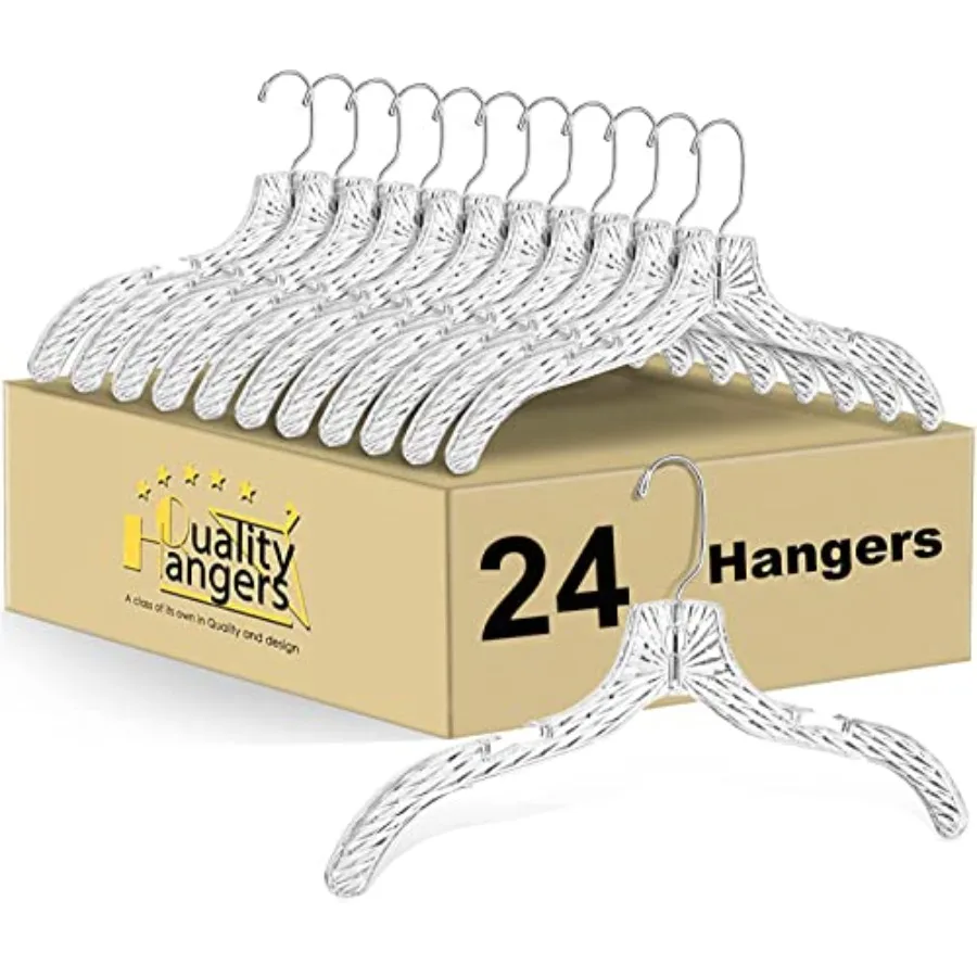 Quality Clear Plastic Hangers 24 Pack - Crystal Cut for Shirts, Suits, Coats, Dresses Hangers, Heavy Duty and Nonslip Design wi
Quality Clear Plastic Hangers 24 Pack - Crystal Cut for Shirts, Suits, Coats, Dresses Hangers, Heavy Duty and Nonslip Design wi