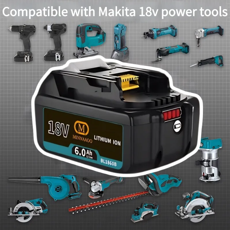 MINNAAOO 18V 6AH For Makita 18V Battery Power Tools Li-ion Replacement LXT BL1850 BL1840 for 18 V Screwdriver with BMS
MINNAAOO 18V 6AH For Makita 18V Battery Power Tools Li-ion Replacement LXT BL1850 BL1840 for 18 V Screwdriver with BMS