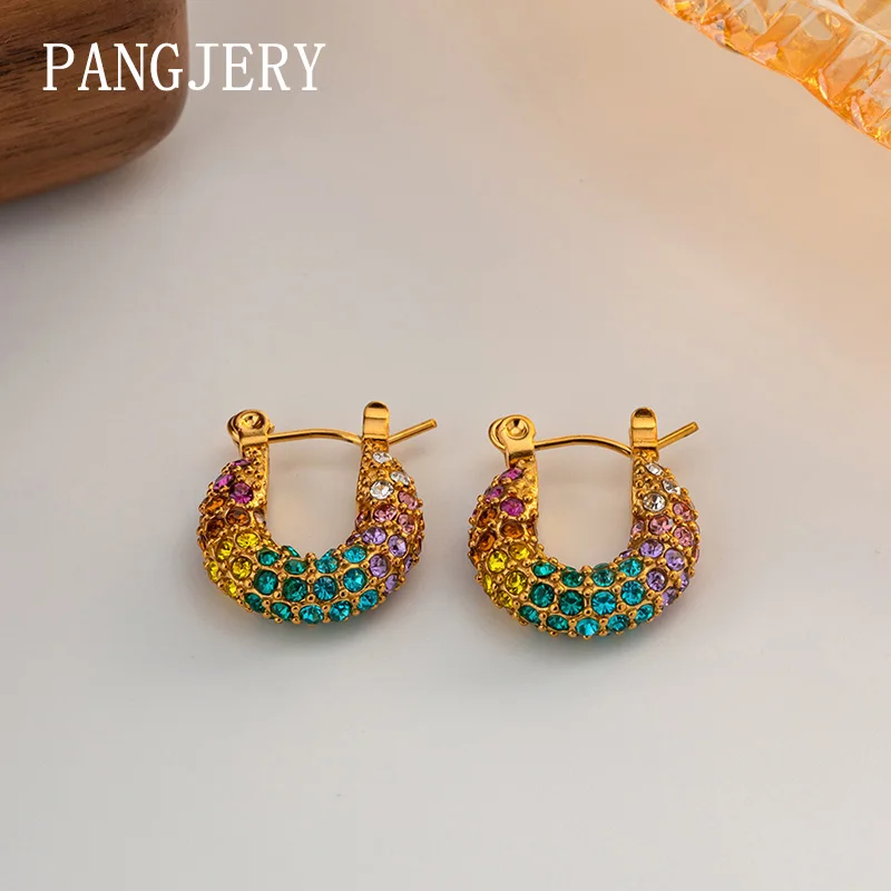 PANGJERY 316L Stainless Steel Multicolor Zircon Hoop Earrings For Women Exquisite Trendy Simple Elegant Anniversary Jewelry Gift
PANGJERY 316L Stainless Steel Multicolor Zircon Hoop Earrings For Women Exquisite Trendy Simple Elegant Anniversary Jewelry Gift