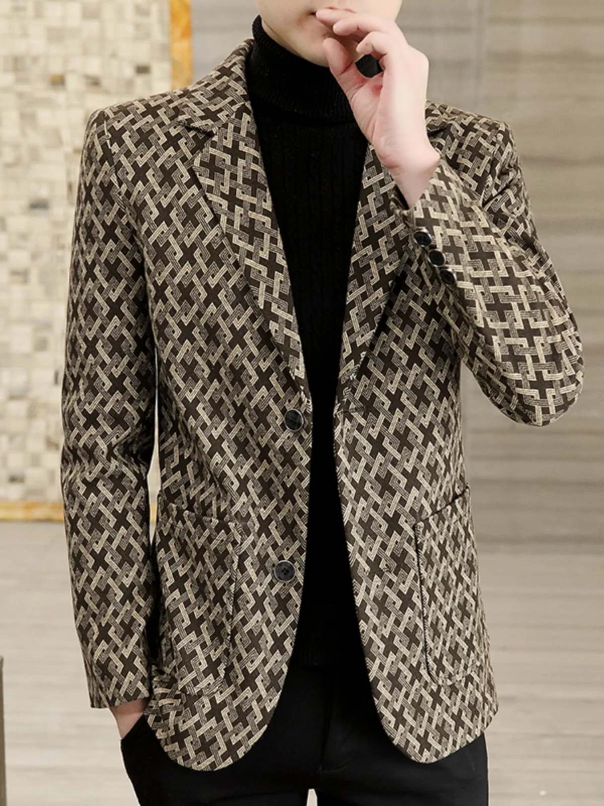 Busin Casual Plaid Suit Jaet Men's Slim Fit Spring Autumn New Trend Brand Splicing Briti Sle Faionable Western Wear
Busin Casual Plaid Suit Jaet Men's Slim Fit Spring Autumn New Trend Brand Splicing Briti Sle Faionable Western Wear