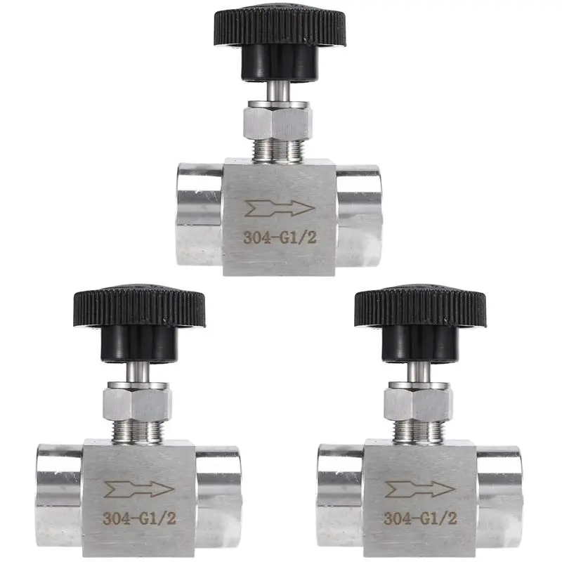 A20F-3Pcs 1/2 Inch BSP Equal Female Thread SS 304 Stainless Steel Flow Control Shut Off Needle Valve
A20F-3Pcs 1/2 Inch BSP Equal Female Thread SS 304 Stainless Steel Flow Control Shut Off Needle Valve