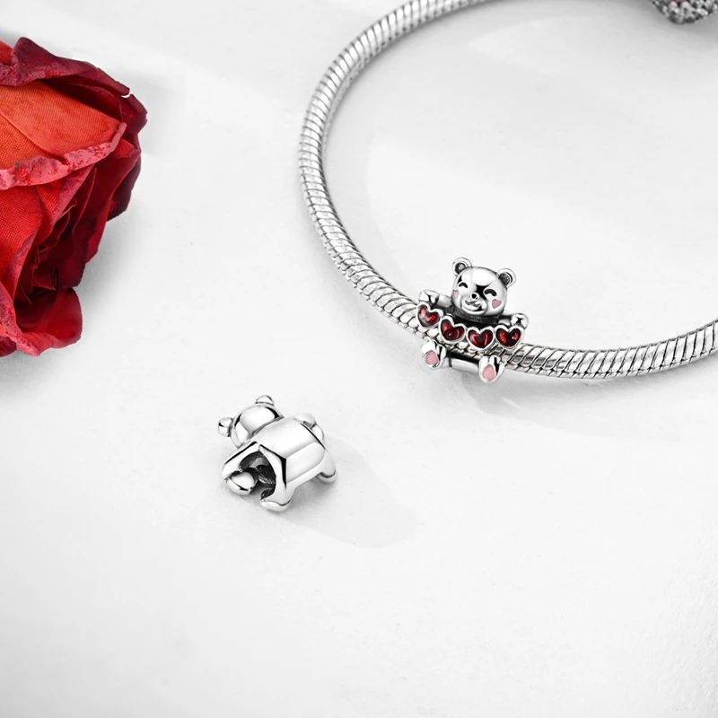 925 Sterling Silver Little Bear Love Design Charms Pendant Fit 3mm Original Bracelet Women Exquisite Birthday DIY Jewelry Gifts
925 Sterling Silver Little Bear Love Design Charms Pendant Fit 3mm Original Bracelet Women Exquisite Birthday DIY Jewelry Gifts