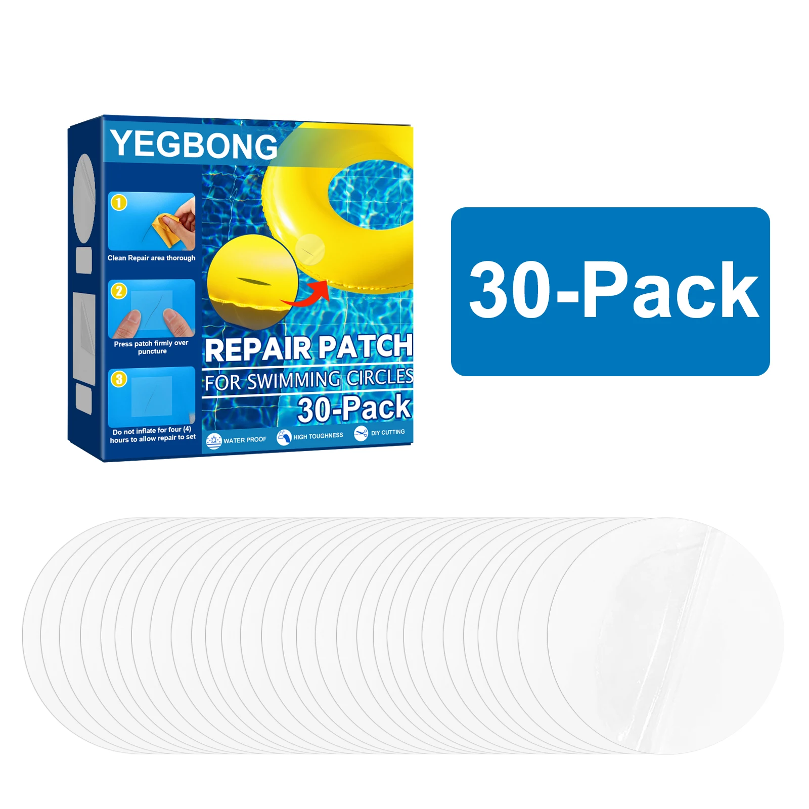 Yegbong Repair Kit Self-Adhesive Lining Patch Swimming Ring Inflatable Floating Boat Waterproof Sealing Tape
Yegbong Repair Kit Self-Adhesive Lining Patch Swimming Ring Inflatable Floating Boat Waterproof Sealing Tape