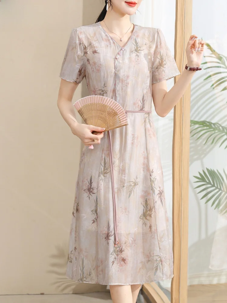 New Summer Faion Chiffon Dr for Older Women Loose Fit V-Ne Midi Skirt Slimming Large Size Korean Sle Floral Print
New Summer Faion Chiffon Dr for Older Women Loose Fit V-Ne Midi Skirt Slimming Large Size Korean Sle Floral Print