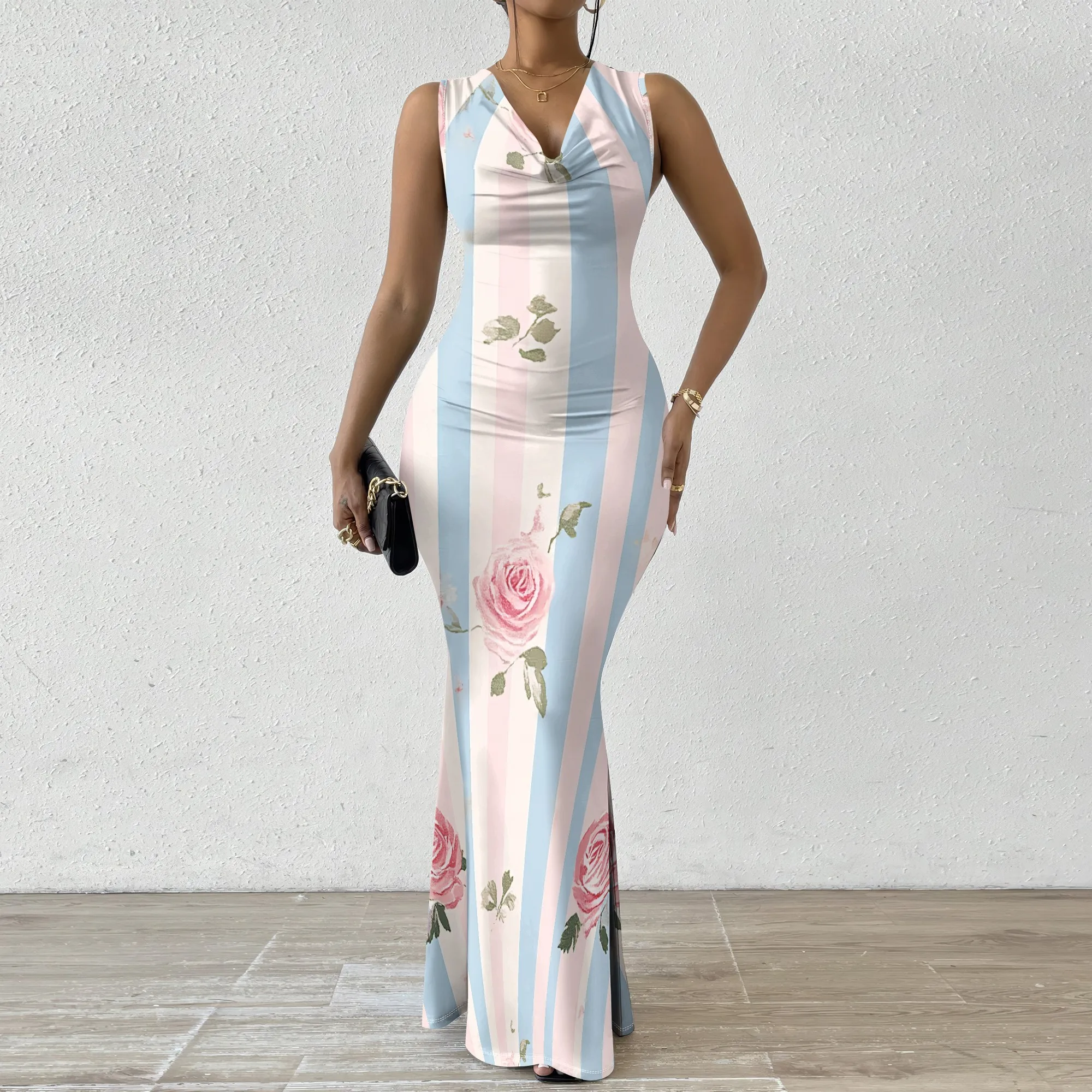 Floral Striped V-Neck Maxi Dress Women's 2025 New Arrival XS-2XL Casual Summer Dress
Floral Striped V-Neck Maxi Dress Women's 2025 New Arrival XS-2XL Casual Summer Dress