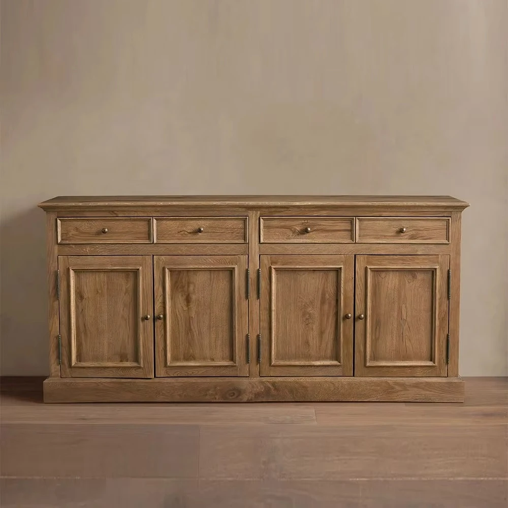 French modern four-door buffet antique solid wood sideboard with drawers dining room living room furniture
French modern four-door buffet antique solid wood sideboard with drawers dining room living room furniture