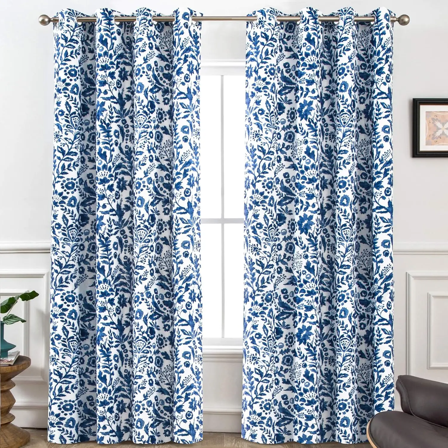 Blackout Curtains for Bedroom Navy Floral Watercolor Pattern Thermal Insulated Sound Reducing Drapes Grommet 2 Panels Each W52 x
Blackout Curtains for Bedroom Navy Floral Watercolor Pattern Thermal Insulated Sound Reducing Drapes Grommet 2 Panels Each W52 x