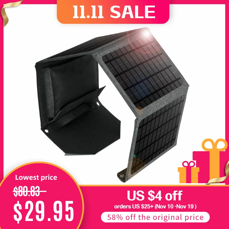Portable Solar Panel Charger Foldable Monocrystalline Waterproof Solar Generator Kits with 2 USB Ports for Home Camping RV
Portable Solar Panel Charger Foldable Monocrystalline Waterproof Solar Generator Kits with 2 USB Ports for Home Camping RV