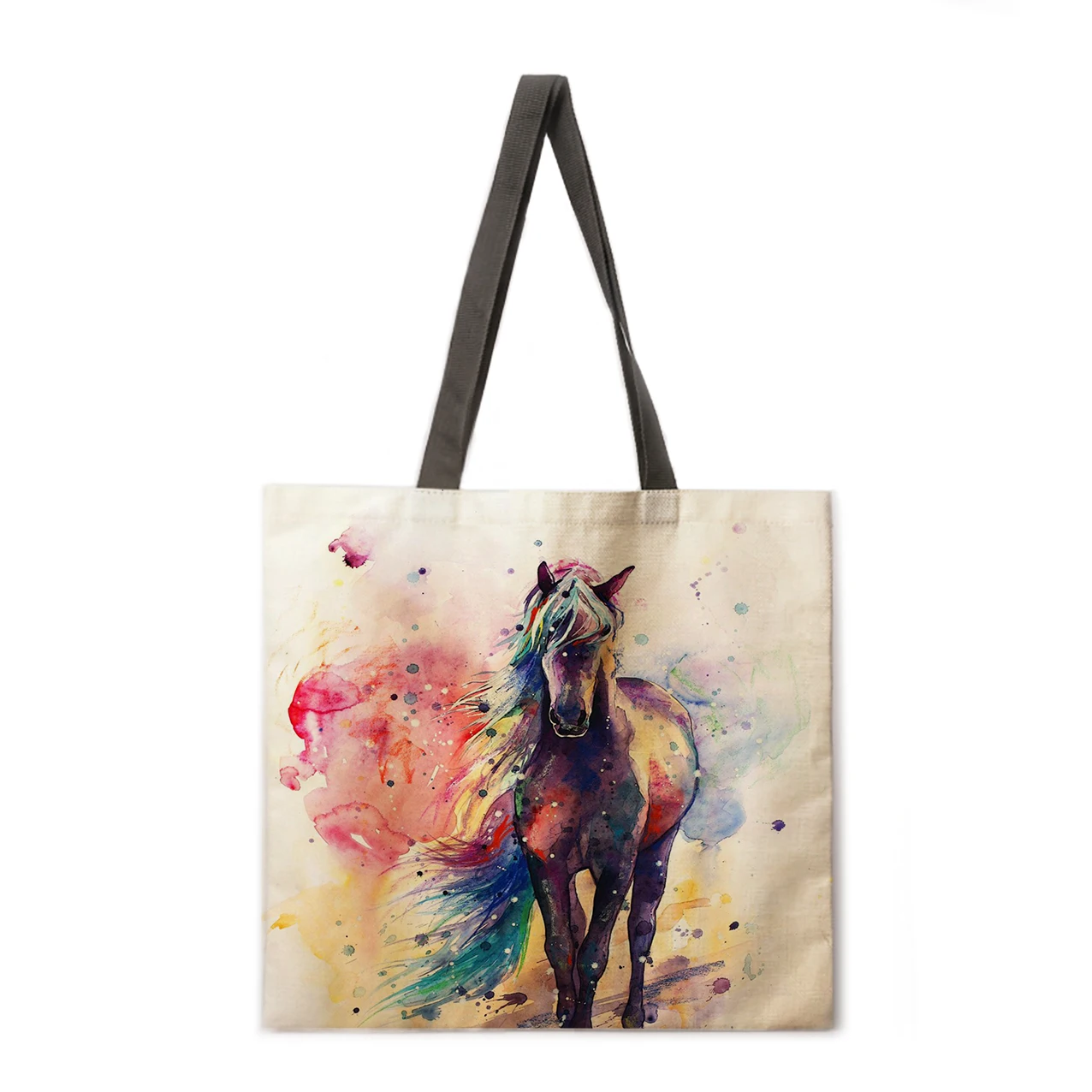 Colorful horse linen handbag, lightweight shoulder bag, large capacity environmentally friendly shopping bag, tote bag
Colorful horse linen handbag, lightweight shoulder bag, large capacity environmentally friendly shopping bag, tote bag