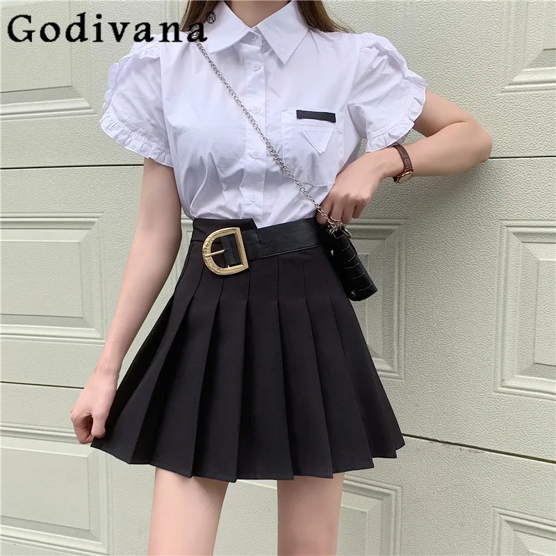 Large Size Jk Belt Chic Irregular High Waist A-line Pleated Skirt Summer New Girls Black Korean Age-reducing Versatile Skirts
Large Size Jk Belt Chic Irregular High Waist A-line Pleated Skirt Summer New Girls Black Korean Age-reducing Versatile Skirts