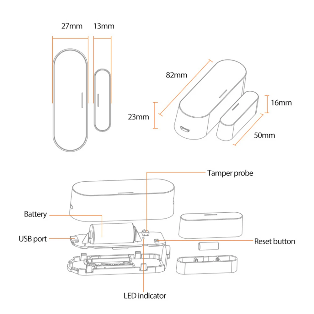 Tuya APP Door Open/Closed Detectors Security Protection ZigBee Window Door Gate Sensor 2.4GHz Wireless Door Detectors for Indoor
Tuya APP Door Open/Closed Detectors Security Protection ZigBee Window Door Gate Sensor 2.4GHz Wireless Door Detectors for Indoor