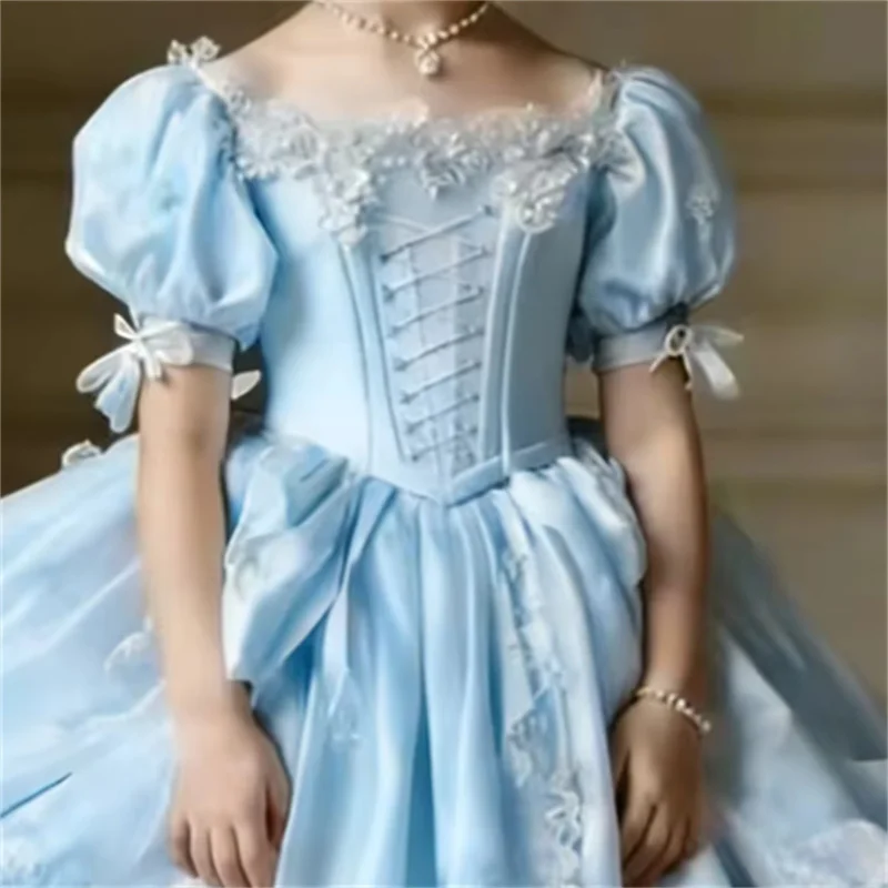 Customized Flower Girl Dress for Wedding Bow Lace Tiered Short Sleeve Floor Length Elegant Kids Birthday First Communion Gown
Customized Flower Girl Dress for Wedding Bow Lace Tiered Short Sleeve Floor Length Elegant Kids Birthday First Communion Gown