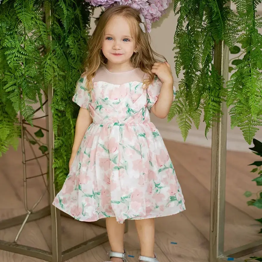 Baby Girls Elegant Party Dress Sweet Bubble Sleeve Floral Lace Princess Dress For Children Baptism Birthday Ceremony Gown 
Baby Girls Elegant Party Dress Sweet Bubble Sleeve Floral Lace Princess Dress For Children Baptism Birthday Ceremony Gown