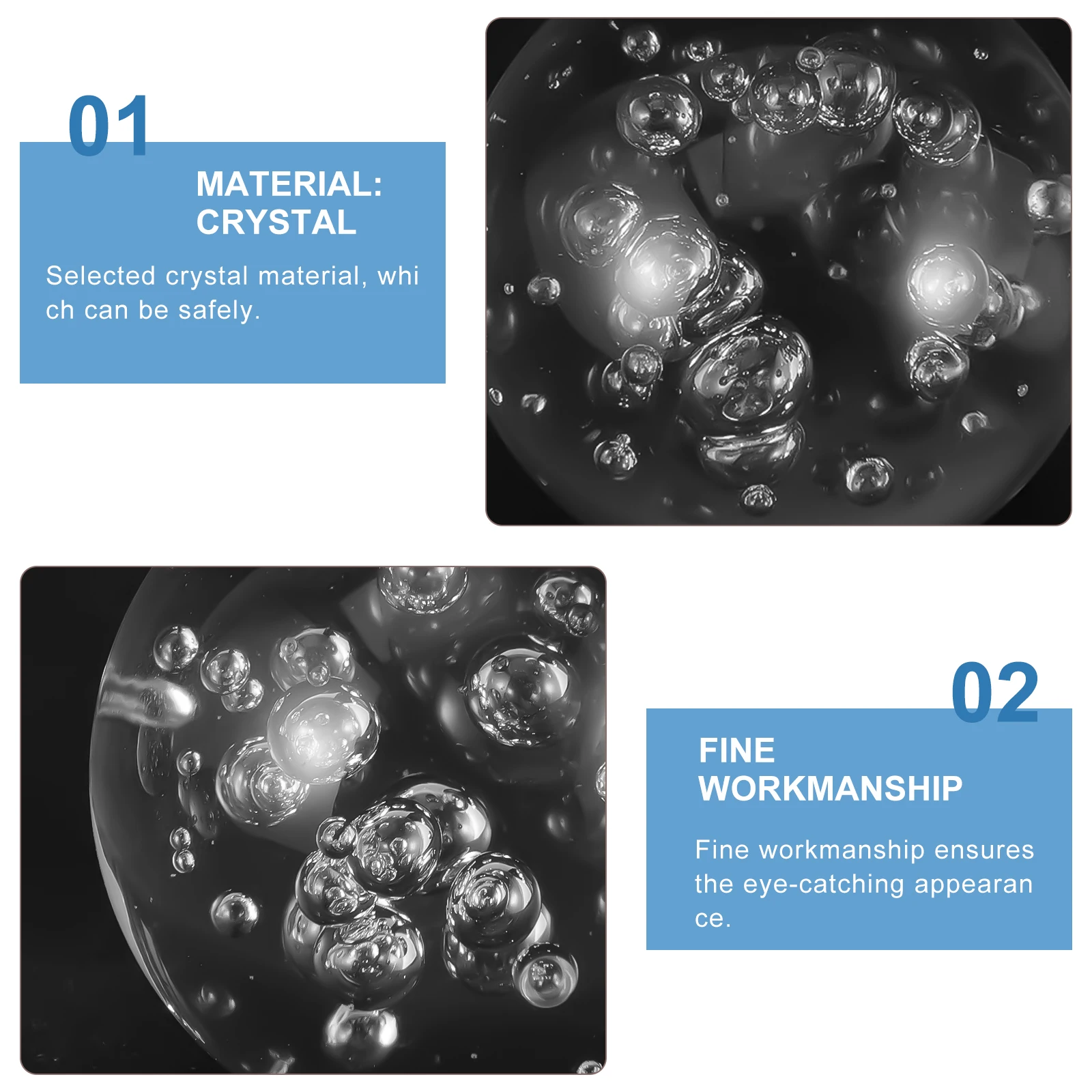 4Pcs Crystal Ball Decorative Sphere Home Crystal Ball Art Craft for Desktop Indoor Decor Exquisite Glass Sphere Ornaments
4Pcs Crystal Ball Decorative Sphere Home Crystal Ball Art Craft for Desktop Indoor Decor Exquisite Glass Sphere Ornaments