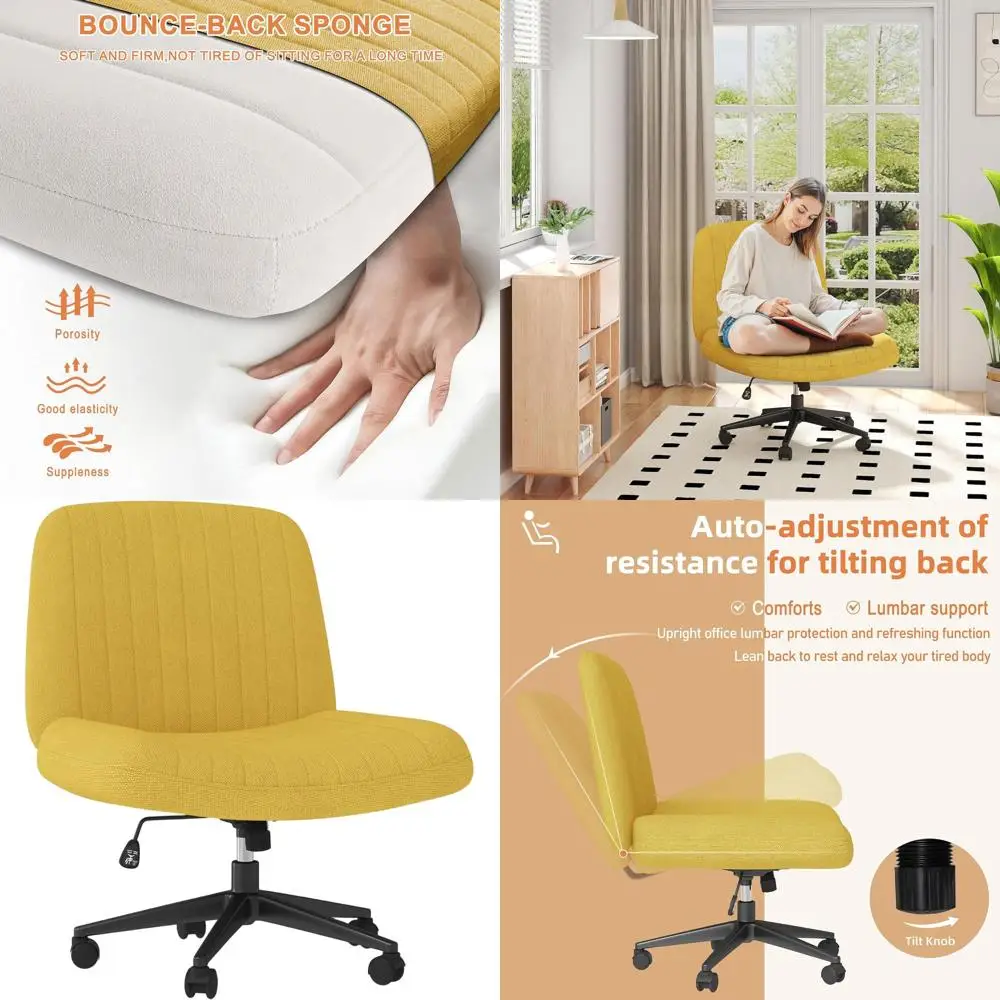 Swivel Adjustable Height Office Chair with Wheels, Ergonomic Desk Seat for Home or Work, Yellow
Swivel Adjustable Height Office Chair with Wheels, Ergonomic Desk Seat for Home or Work, Yellow