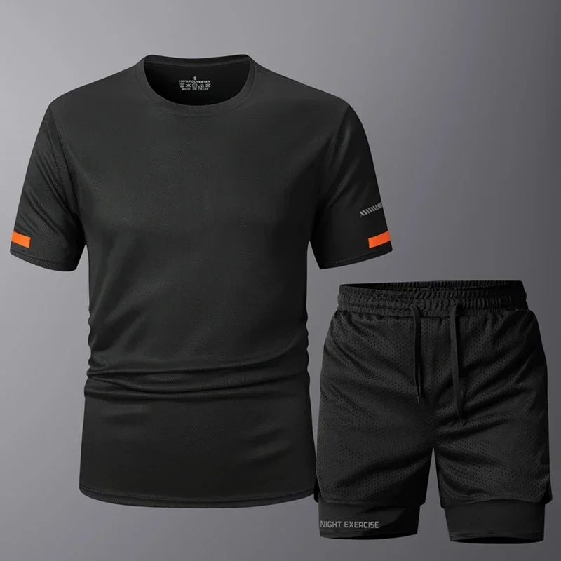 Summer Casual Tracksuit Men 2025 Sports T-Shirt Shorts Sets Quick Dry Thin Sportswear Basketball Training Running Joggers Suit
Summer Casual Tracksuit Men 2025 Sports T-Shirt Shorts Sets Quick Dry Thin Sportswear Basketball Training Running Joggers Suit