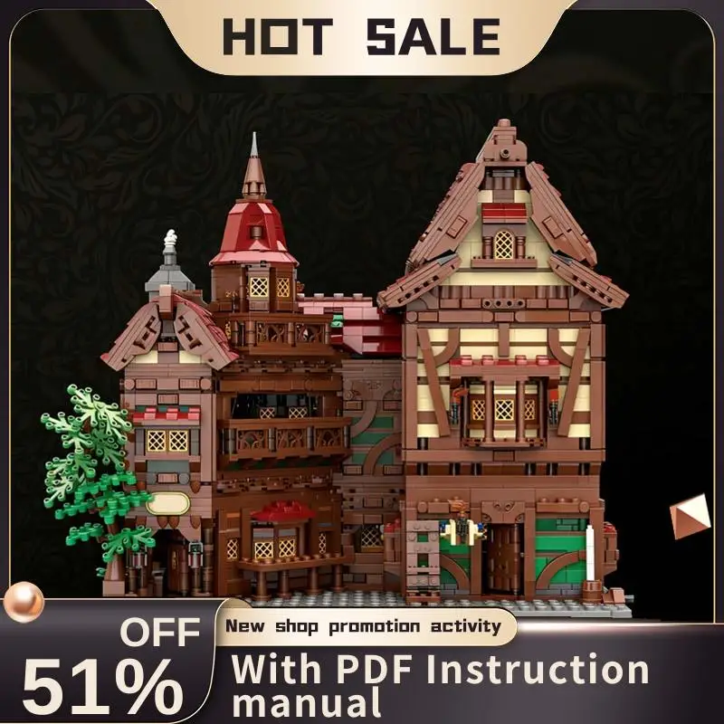 New 6331Pcs Moc European Medieval Street View Artisan Haven Castle Model Diy Creative Ideas Bricks Toy Birthday Gift Blocks
New 6331Pcs Moc European Medieval Street View Artisan Haven Castle Model Diy Creative Ideas Bricks Toy Birthday Gift Blocks