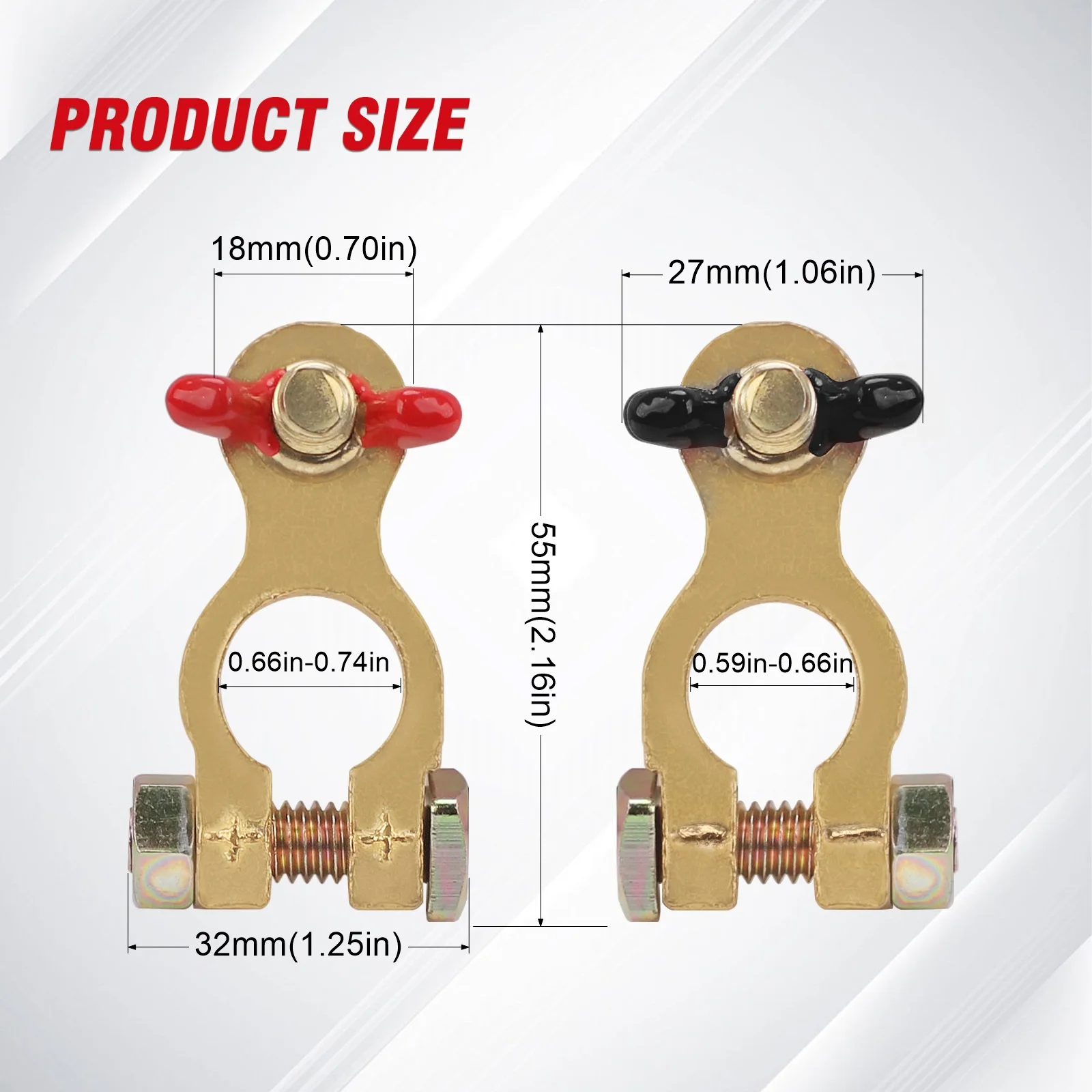 Car Truck Boat Caravan CNSPEED Battery Terminals Solid Brass Clamps Connectors with Quick Release for RV Motorbike
Car Truck Boat Caravan CNSPEED Battery Terminals Solid Brass Clamps Connectors with Quick Release for RV Motorbike