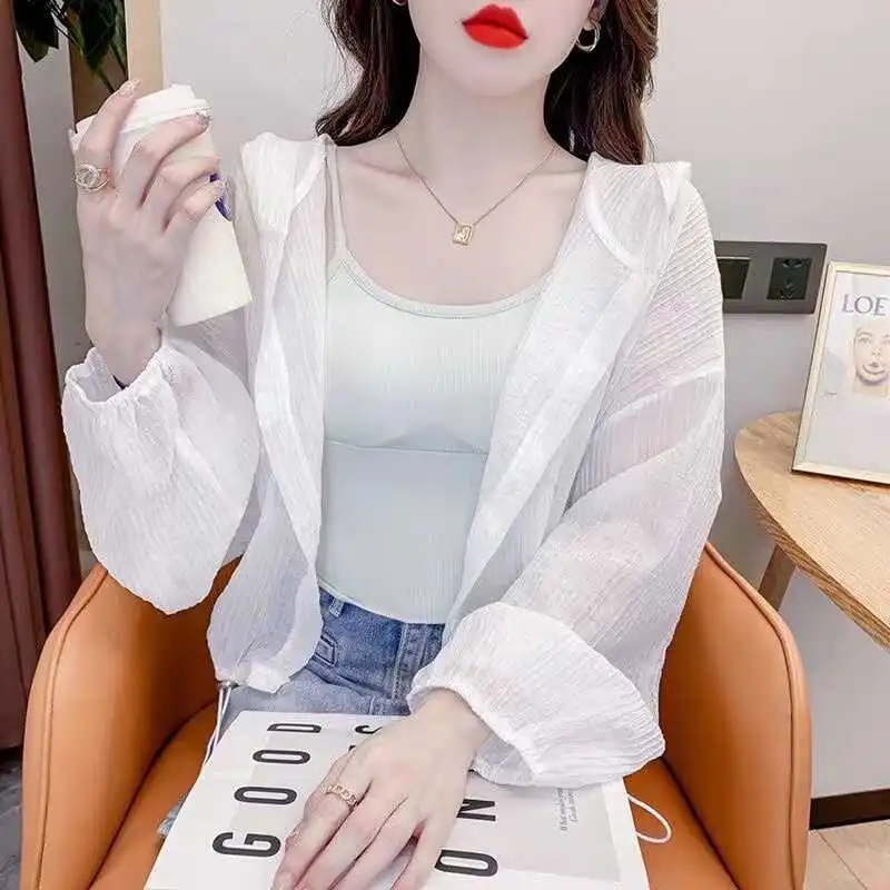 Hooded Sun Protection Cardigan Women Summer 2024 Thin Outerwear Design Sense Small Bubble Long Sve ort Length Chiffon Ja...
Hooded Sun Protection Cardigan Women Summer 2024 Thin Outerwear Design Sense Small Bubble Long Sve ort Length Chiffon Ja...