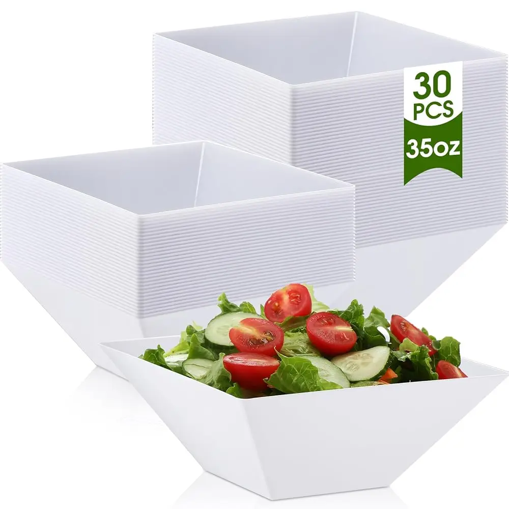 30 Pcs Square Plastic Serving Bowls, Medium Salad Fluted Plastic 35 Oz Disposable Serving Bowls Containers For Parties, Snack,
30 Pcs Square Plastic Serving Bowls, Medium Salad Fluted Plastic 35 Oz Disposable Serving Bowls Containers For Parties, Snack,