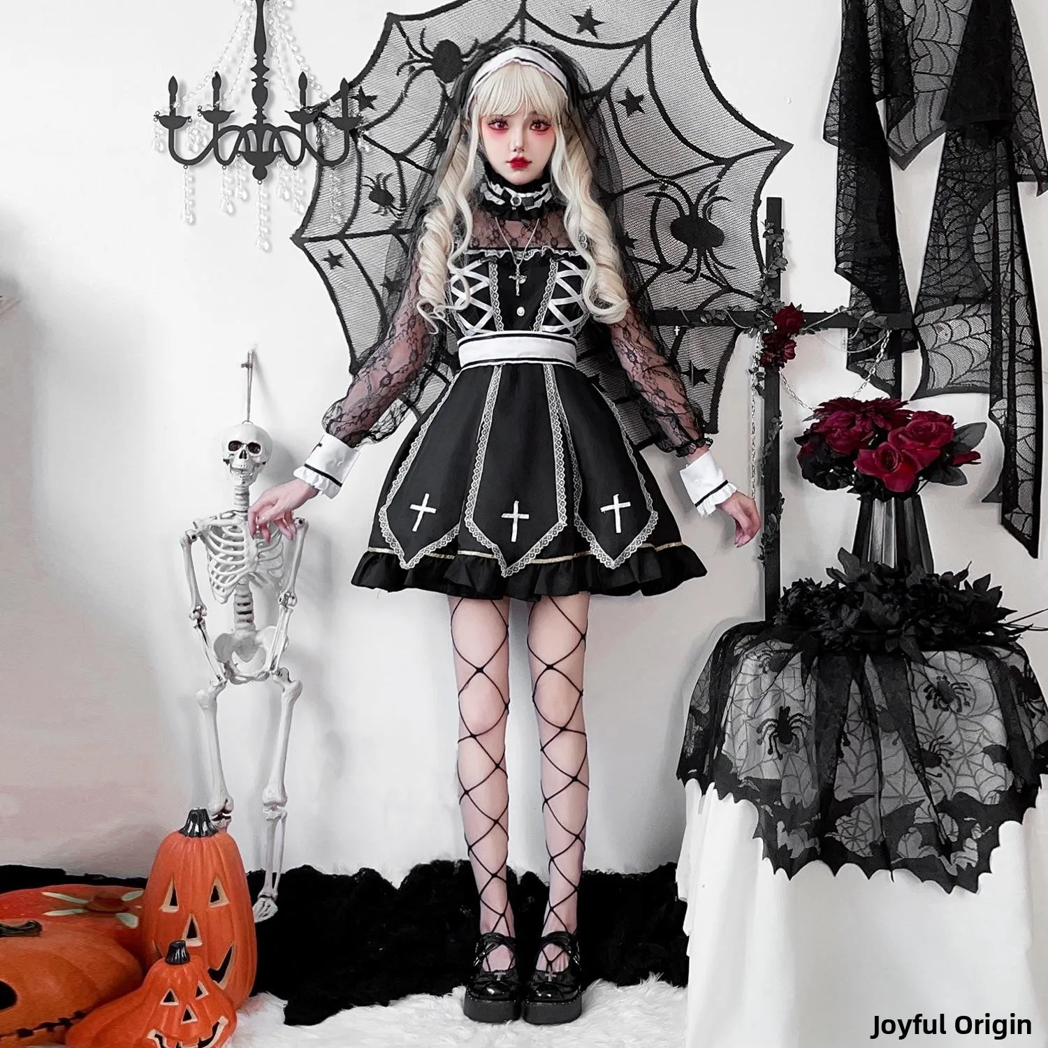 Костюм на Хэллоуин, привычка монахини, готический призрак, доктор, карнавальный наряд для выступлений, перекрестный акцент, в комплекте, женская мода
Костюм на Хэллоуин, привычка монахини, готический призрак, доктор, карнавальный наряд для выступлений, перекрестный акцент, в комплекте, женская мода