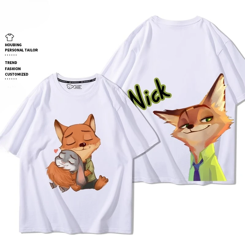 Летние футболки Disney Zootopia Judy Nick Collaboration с короткими рукавами из 100% чистого хлопка для пар
Летние футболки Disney Zootopia Judy Nick Collaboration с короткими рукавами из 100% чистого хлопка для пар
