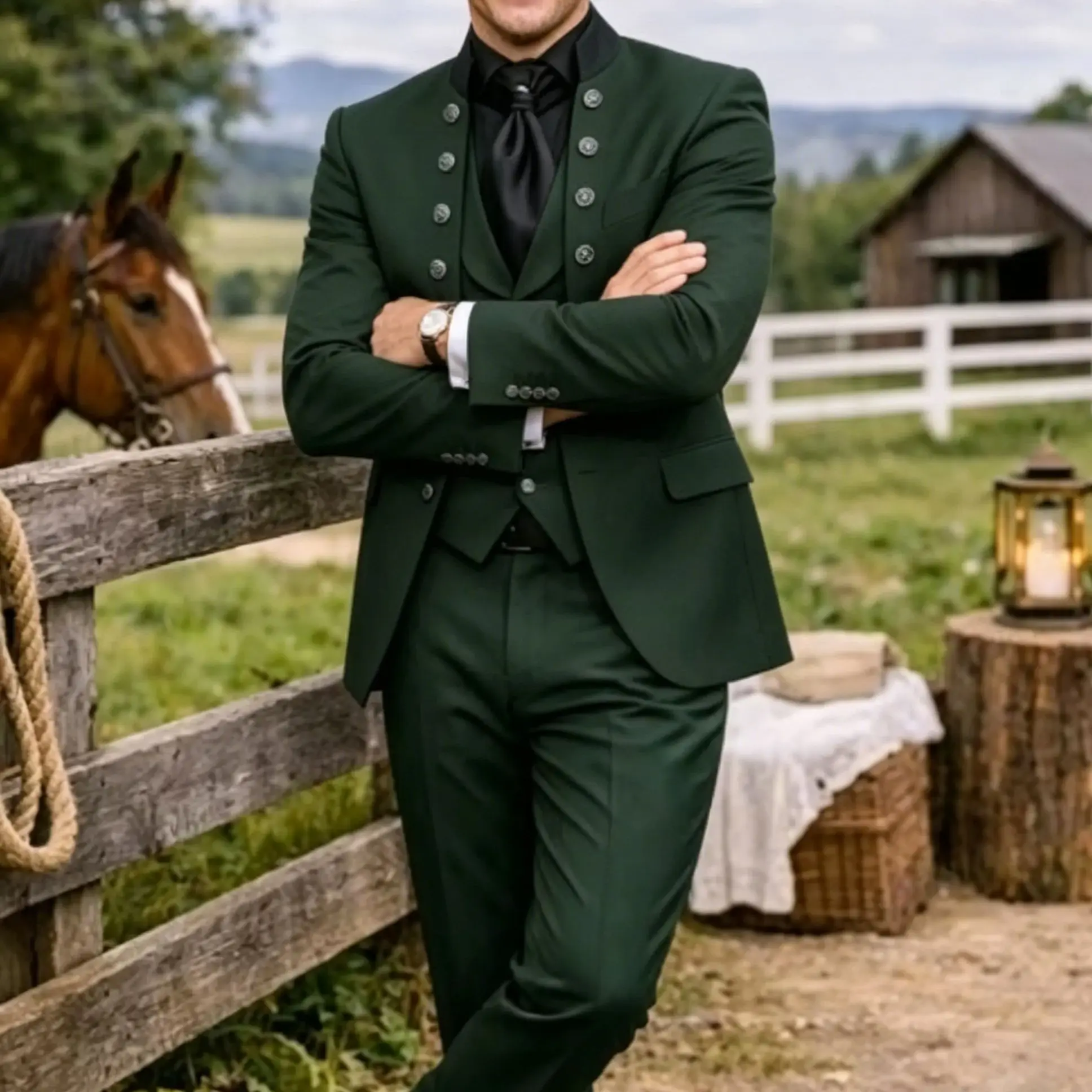 New Dark Green Formal Men Suit Wedding Party Groom Groomsman Prom Business Male Tuxedos 3 Piece Set Jacket Vest Pants
New Dark Green Formal Men Suit Wedding Party Groom Groomsman Prom Business Male Tuxedos 3 Piece Set Jacket Vest Pants