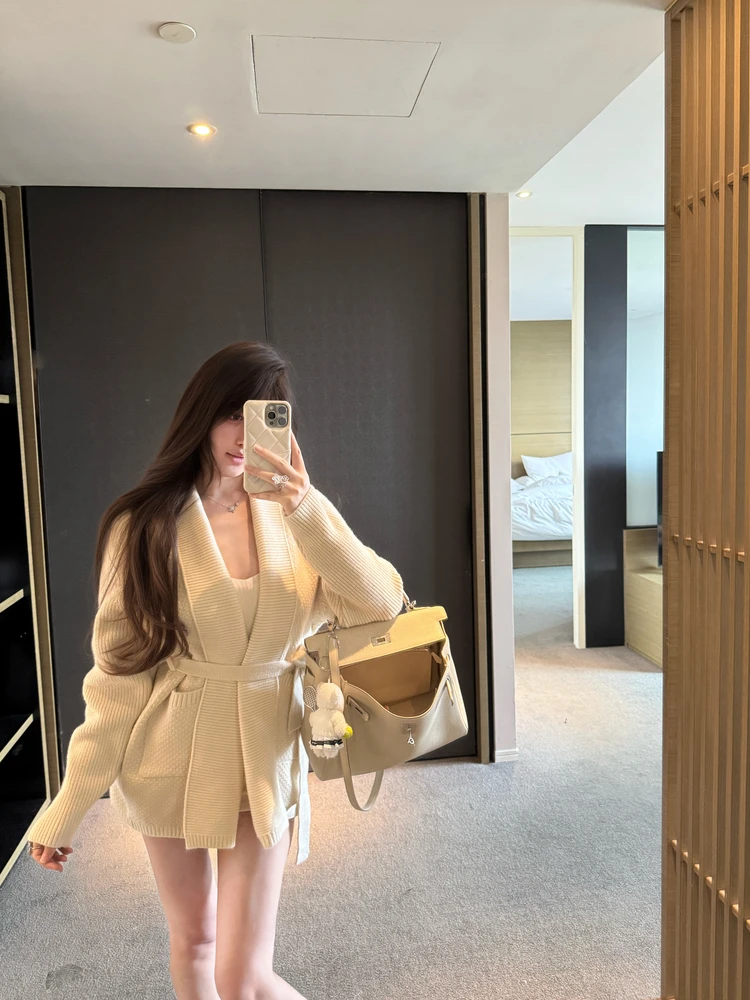 M900 Knitted Open Cardigan Women's Mid-Length Coat Versatile Early Autumn Faion Small Size Friendly Sli Design
M900 Knitted Open Cardigan Women's Mid-Length Coat Versatile Early Autumn Faion Small Size Friendly Sli Design