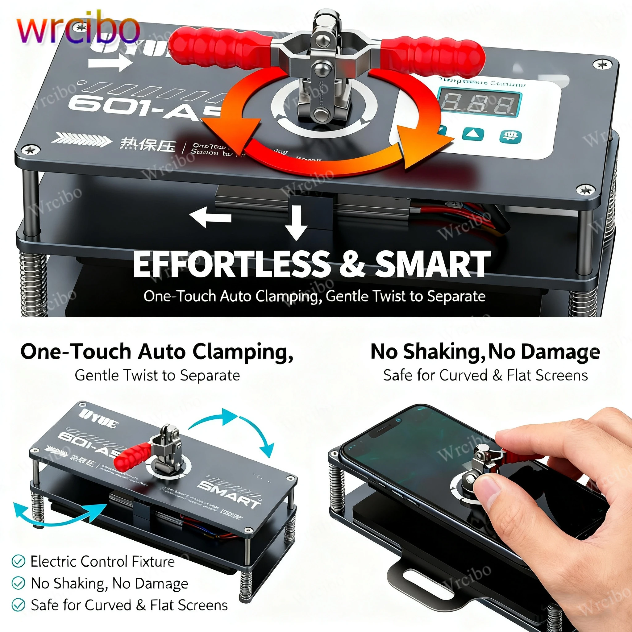 Uyue 601-A5 Universal Phone Repair Station,Heating / Pressurizing Machine for Phone LCD Display Screen/Back Cover Repair Fixture
Uyue 601-A5 Universal Phone Repair Station,Heating / Pressurizing Machine for Phone LCD Display Screen/Back Cover Repair Fixture