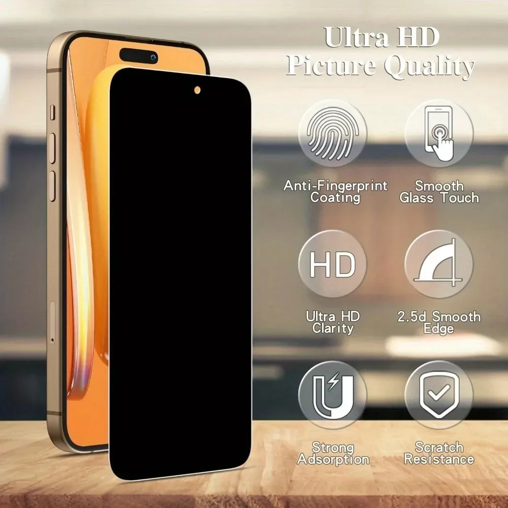 3Pcs Anti Spy Tempered Glass for iPhone 17 16 15 14 Pro Max 15 16 Plus 13 12 11 Pro 17e Air Easy Installation Screen Protector
3Pcs Anti Spy Tempered Glass for iPhone 17 16 15 14 Pro Max 15 16 Plus 13 12 11 Pro 17e Air Easy Installation Screen Protector