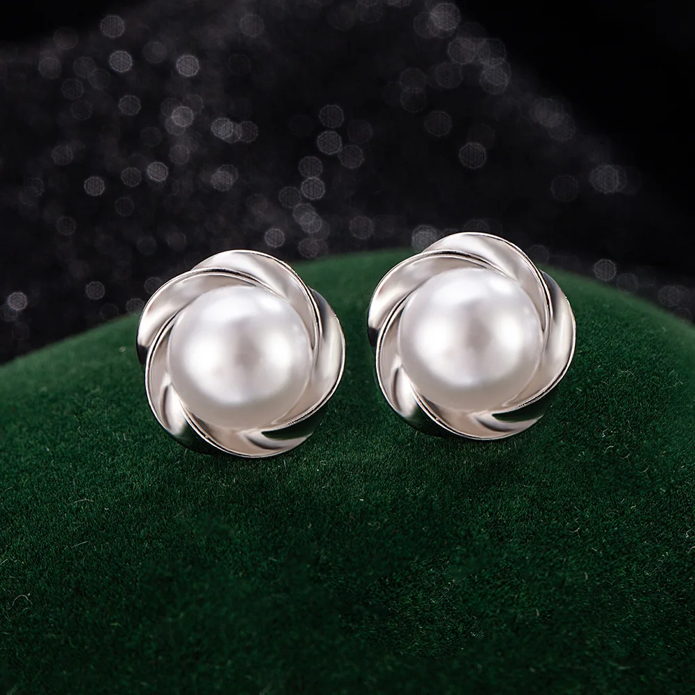 Luxury 925 Sterling Silver Flower Pearl Earrings, Fashionable Women's Wedding Party Accessories Jewelry
Luxury 925 Sterling Silver Flower Pearl Earrings, Fashionable Women's Wedding Party Accessories Jewelry