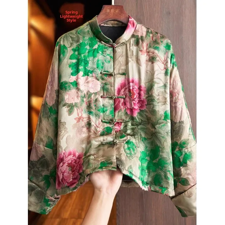 Новая женская куртка в китайском стиле с воротником на пуговицах, короткое пальто с цветочным принтом, воротник-стойка из переплетенных нитей, весенняя мода
Новая женская куртка в китайском стиле с воротником на пуговицах, короткое пальто с цветочным принтом, воротник-стойка из переплетенных нитей, весенняя мода