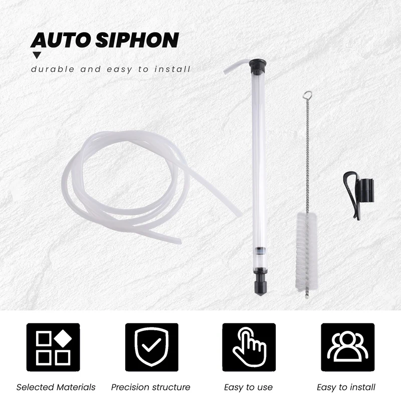 A47U 3/8In Auto Siphon with Clamp 6.5' Ft Hose Bottling Siphoning Kit with Food Grade Free Plastic Tubing for Beer
A47U 3/8In Auto Siphon with Clamp 6.5' Ft Hose Bottling Siphoning Kit with Food Grade Free Plastic Tubing for Beer
