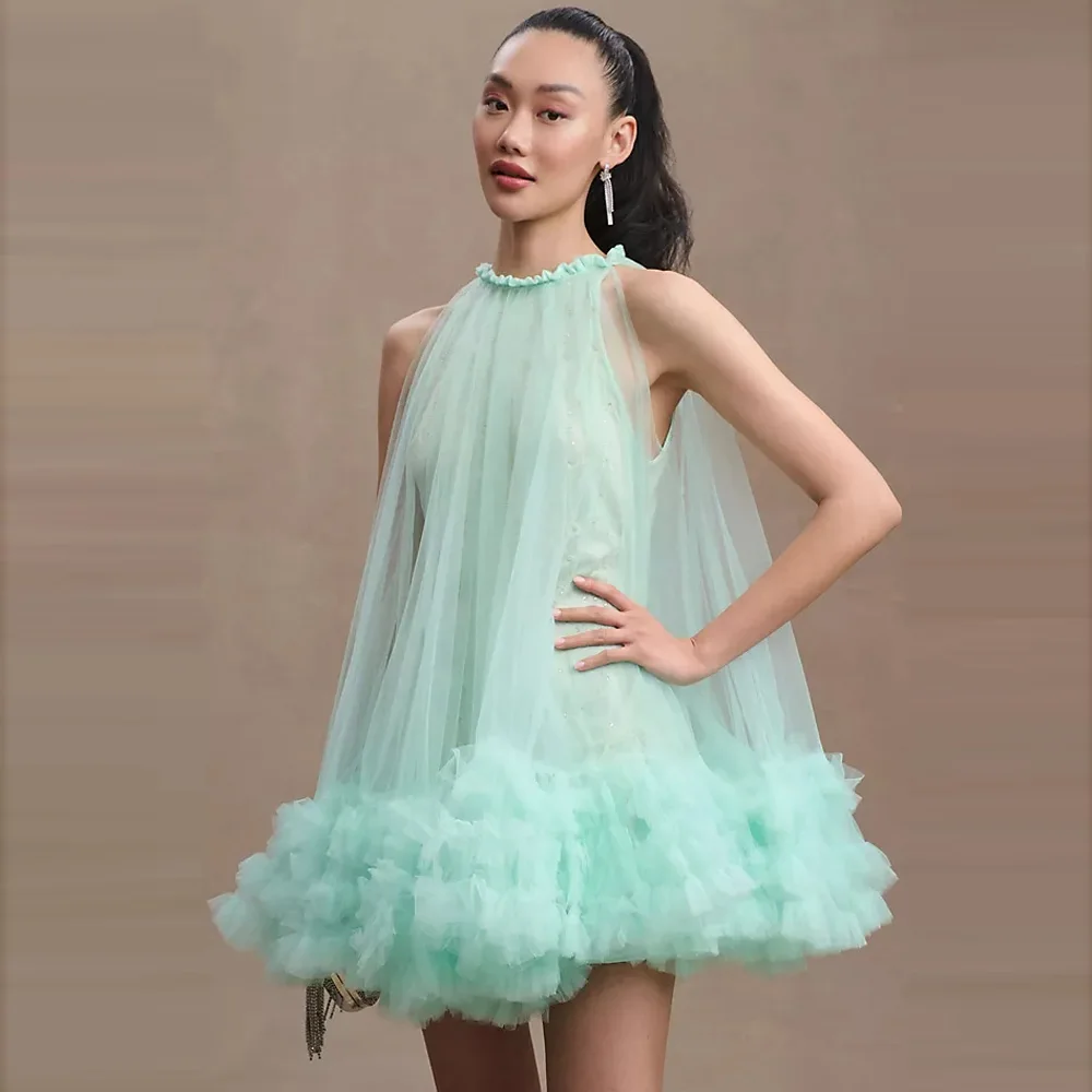 Free Size Mint Green Short Tulle Mini Women Dresses Ruffles Trimmed Tulle Bottom A-line Short Tulle Female Maxi Dress
Free Size Mint Green Short Tulle Mini Women Dresses Ruffles Trimmed Tulle Bottom A-line Short Tulle Female Maxi Dress