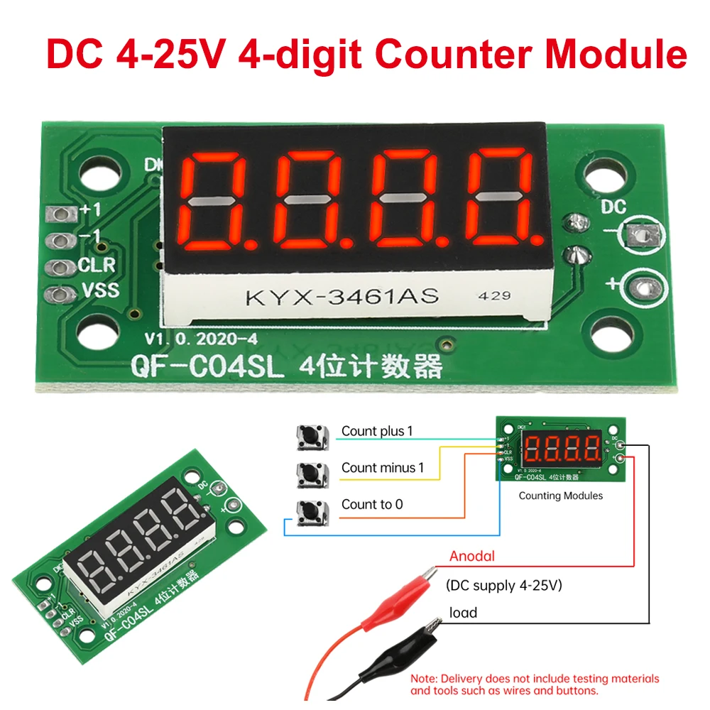 5PCS 0-9999 Electronic Digital Counter Module LED Counter Module With Power Cut Memory Function Board DC 4-25V Counting Module
5PCS 0-9999 Electronic Digital Counter Module LED Counter Module With Power Cut Memory Function Board DC 4-25V Counting Module