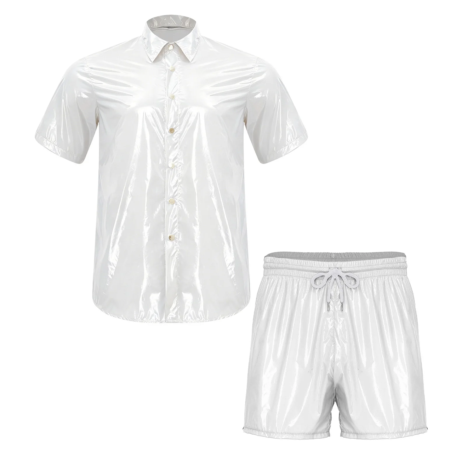 Waterproof Costume Set for Men Short Sleeve Front Button Lapel Shirt Top And Elastic Waistband Boxer Shorts with Built In Briefs
Waterproof Costume Set for Men Short Sleeve Front Button Lapel Shirt Top And Elastic Waistband Boxer Shorts with Built In Briefs