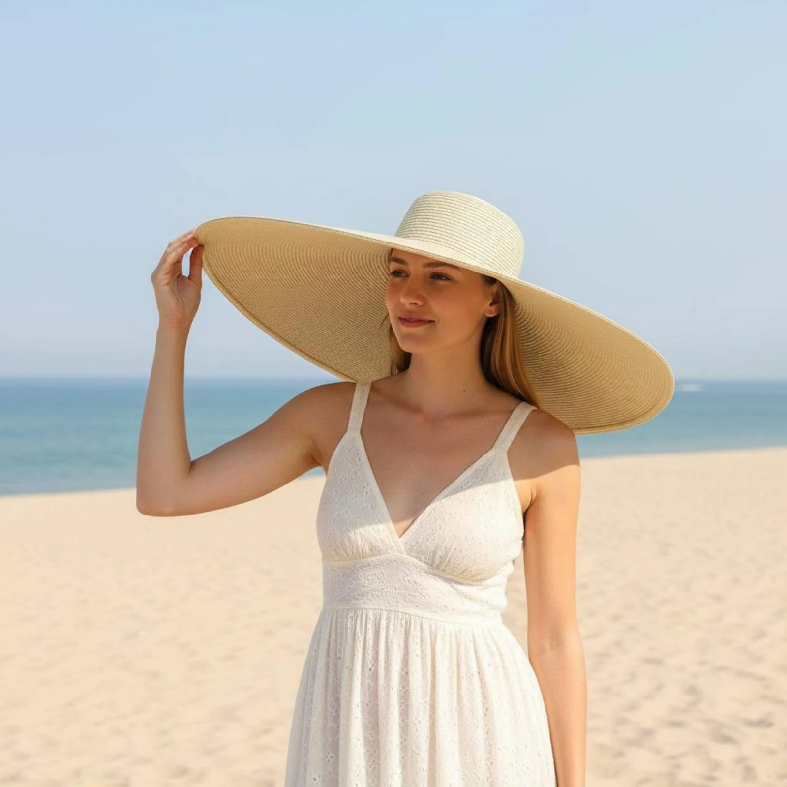 Foldable Beach Sun Hat Packable Wide Brim Straw Sun Hat Fashion Accessory Lightweight Protection for Women, Travel, Outdoor
Foldable Beach Sun Hat Packable Wide Brim Straw Sun Hat Fashion Accessory Lightweight Protection for Women, Travel, Outdoor