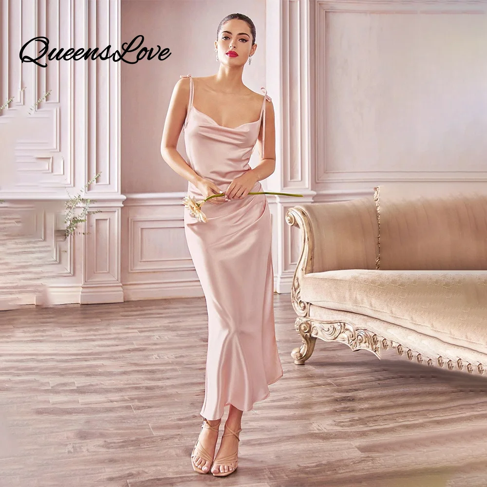 QueensLove Spaghetti Bridesmaid Dresses Ruched Satin Cocktail Grown Simple Prom Dress Birthday Evening Dress Backless Customized
QueensLove Spaghetti Bridesmaid Dresses Ruched Satin Cocktail Grown Simple Prom Dress Birthday Evening Dress Backless Customized
