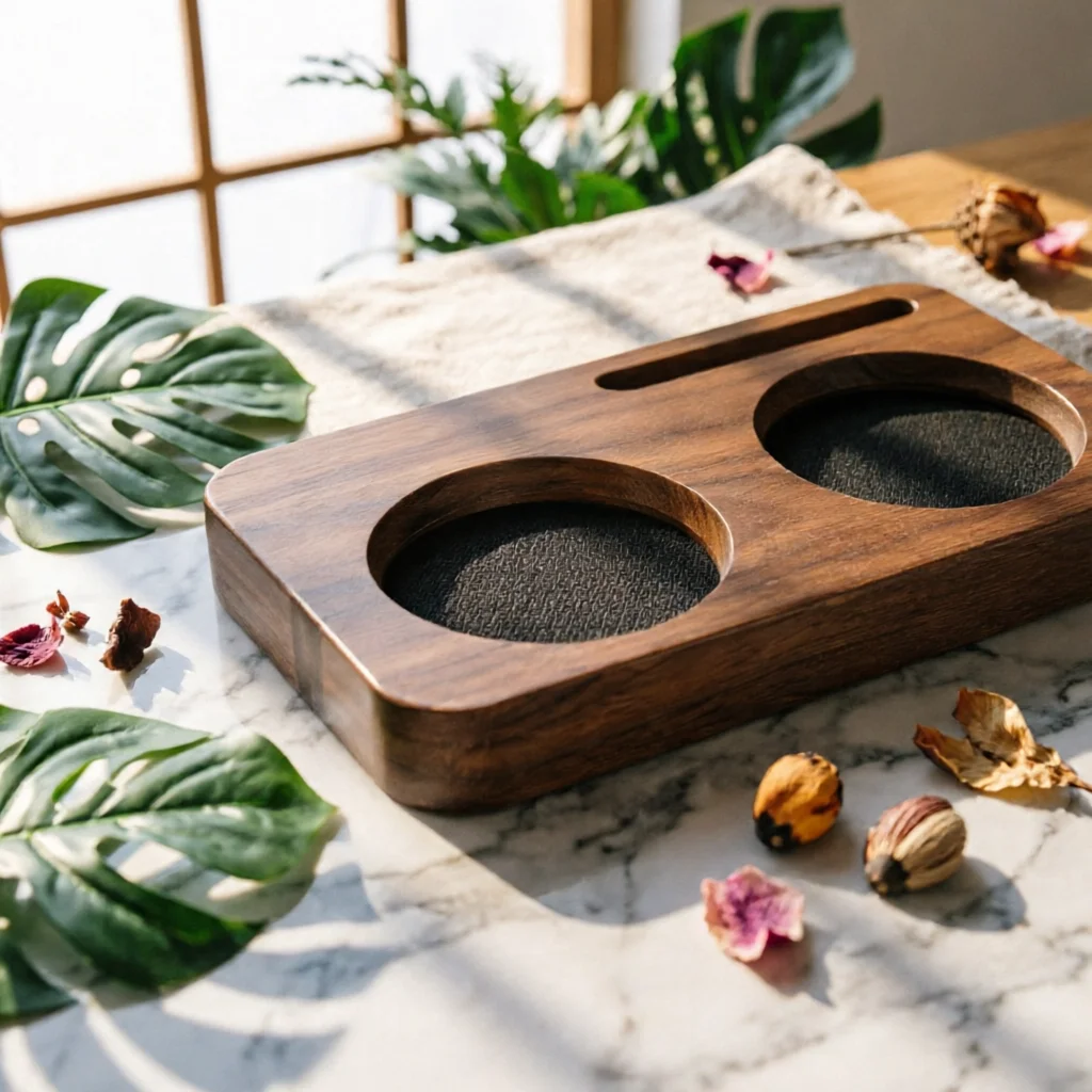 Wooden Tamper Base Rounded Corners Espresso Storage Board Tamper Holder Board Grooved Portafilter Holder Station Easy to Clean
Wooden Tamper Base Rounded Corners Espresso Storage Board Tamper Holder Board Grooved Portafilter Holder Station Easy to Clean