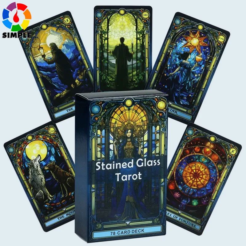 10.3*6cm Complete Tarot Carding Stained Glass Set Inspired Rider Waite Smith Tarot Card Deck 78 Pcs Cards
10.3*6cm Complete Tarot Carding Stained Glass Set Inspired Rider Waite Smith Tarot Card Deck 78 Pcs Cards
