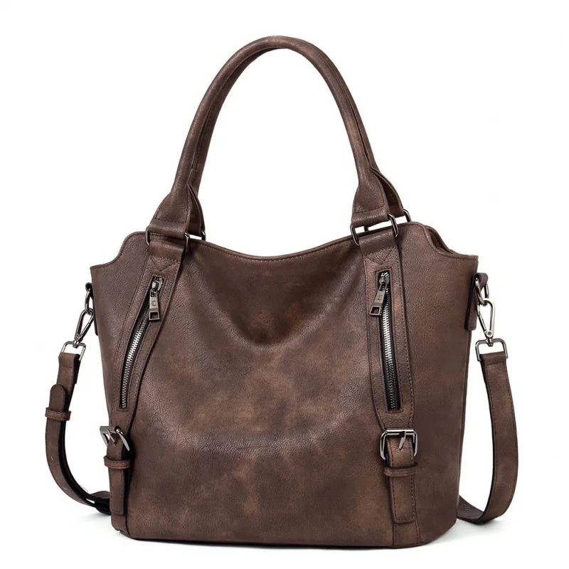 Vintage Brown Distressed Leather Tote Bag Women Large Capacity Retro Commuter Crossbody Purse
Vintage Brown Distressed Leather Tote Bag Women Large Capacity Retro Commuter Crossbody Purse