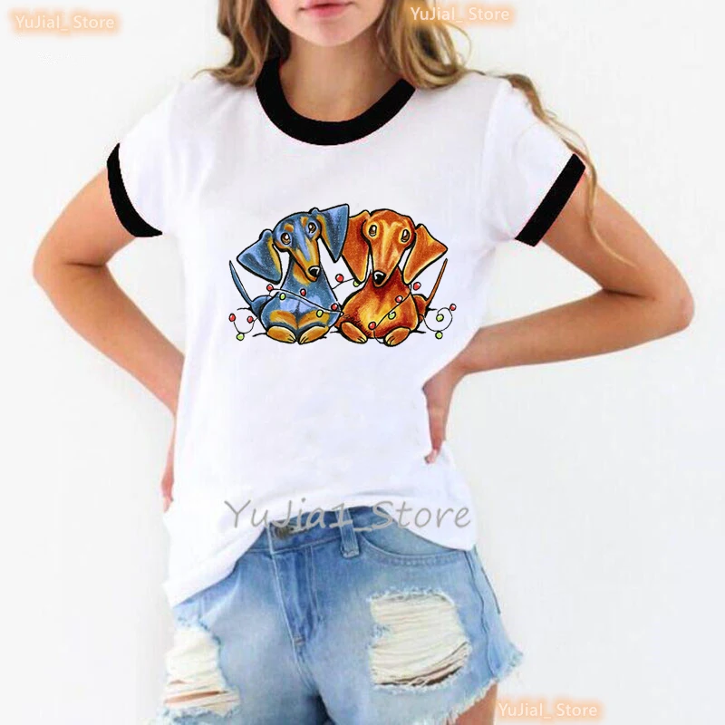 Funny T Shirt Girls Merry Christmas Dachshund Animal Print Tshirt Women Clothes 2023 Summer Fashion Female T-Shirt Streetwear
Funny T Shirt Girls Merry Christmas Dachshund Animal Print Tshirt Women Clothes 2023 Summer Fashion Female T-Shirt Streetwear